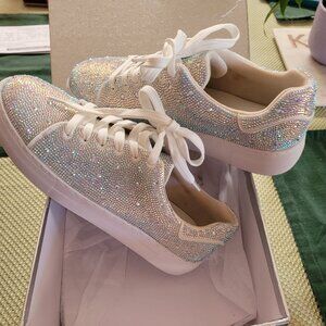 Suokdil Women's Rhinestone Sparkly Platform Sneakers